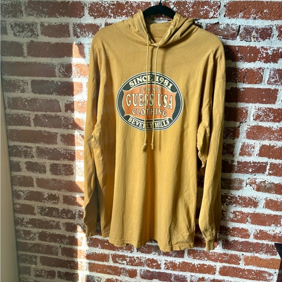 Vintage mustard yellow Guess Hoodie - Picture 6 of 11